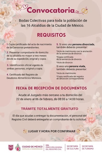 La entrega de documentos estará