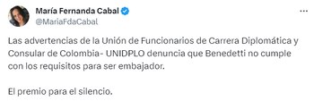 María Fernanda Cabal se refirió