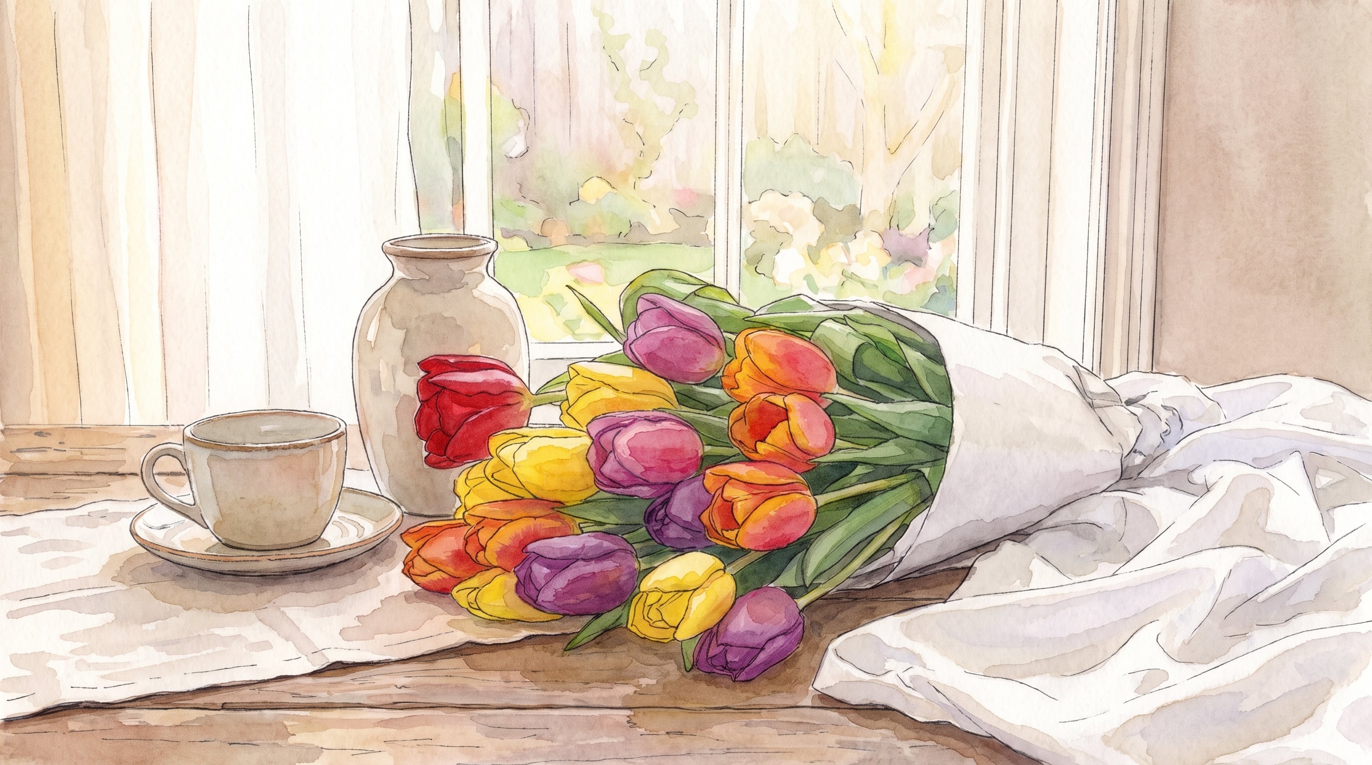 La primavera activa el crecimiento visible de los tulipanes que atravesaron el invierno bajo tierra. (Imagen Ilustrativa Infobae)