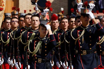 La princesa Leonor en la ceremonia de jura de bandera celebrada en la Academia Militar de Zaragoza. REUTERS/VINCENT WEST/POOL