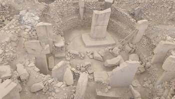 Los pilares del sitio arqueológico