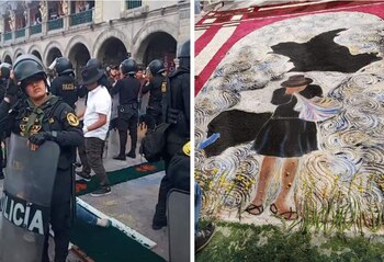 Otra alfombra floral realizada en