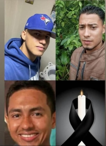 Mauricio Buitrago Beltrán, Eliecer José Arcia Jaramillo y Junior Jaramillo Fernández, los tres mineros que perdieron la vida en el accidente ocurrido en el nordeste de Antioquia - crédito Nordeste/Facebook