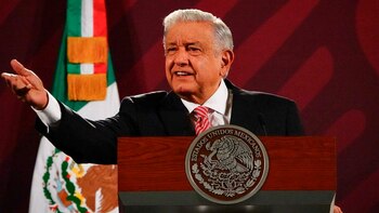 López Obrador durante una conferencia