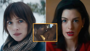 Anne Hathaway besa a Dakota Johnson en el inquietante tráiler de “Verity”, el bestseller de Colleen Hoover que llega al cine