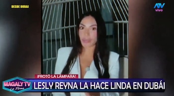 Lesly Reyna responde de qué vive en Dubái tras mostrar Lamborghinis, yates y joyas de lujo. Captura: Magaly TV La Firme.