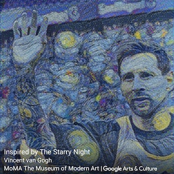 Una foto de Messi modificada