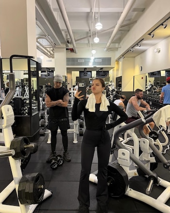 La pareja entrenó junta en