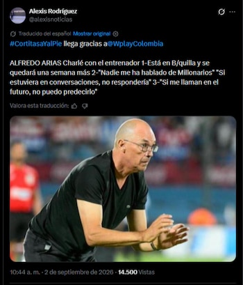 Desde la prensa de la capital se informó que por el momento no existe interés del cuadro Azul, y que el mismo técnico uruguayo desmintió los rumores-crédito @alexisnoticias/X