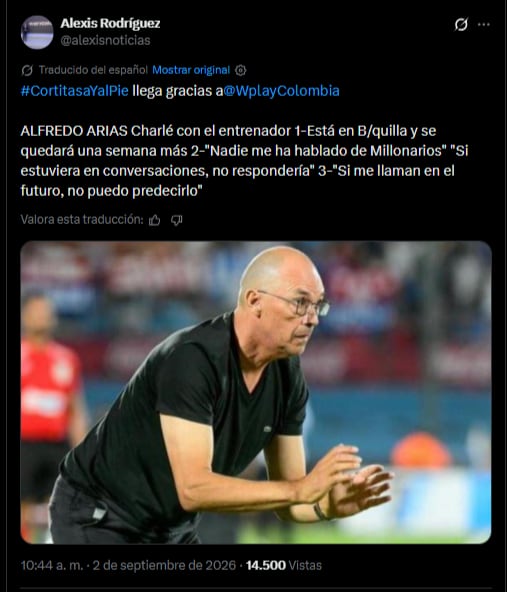 Desde la prensa de la capital se informó que por el momento no existe interés del cuadro Azul, y que el mismo técnico uruguayo desmintió los rumores-crédito @alexisnoticias/X