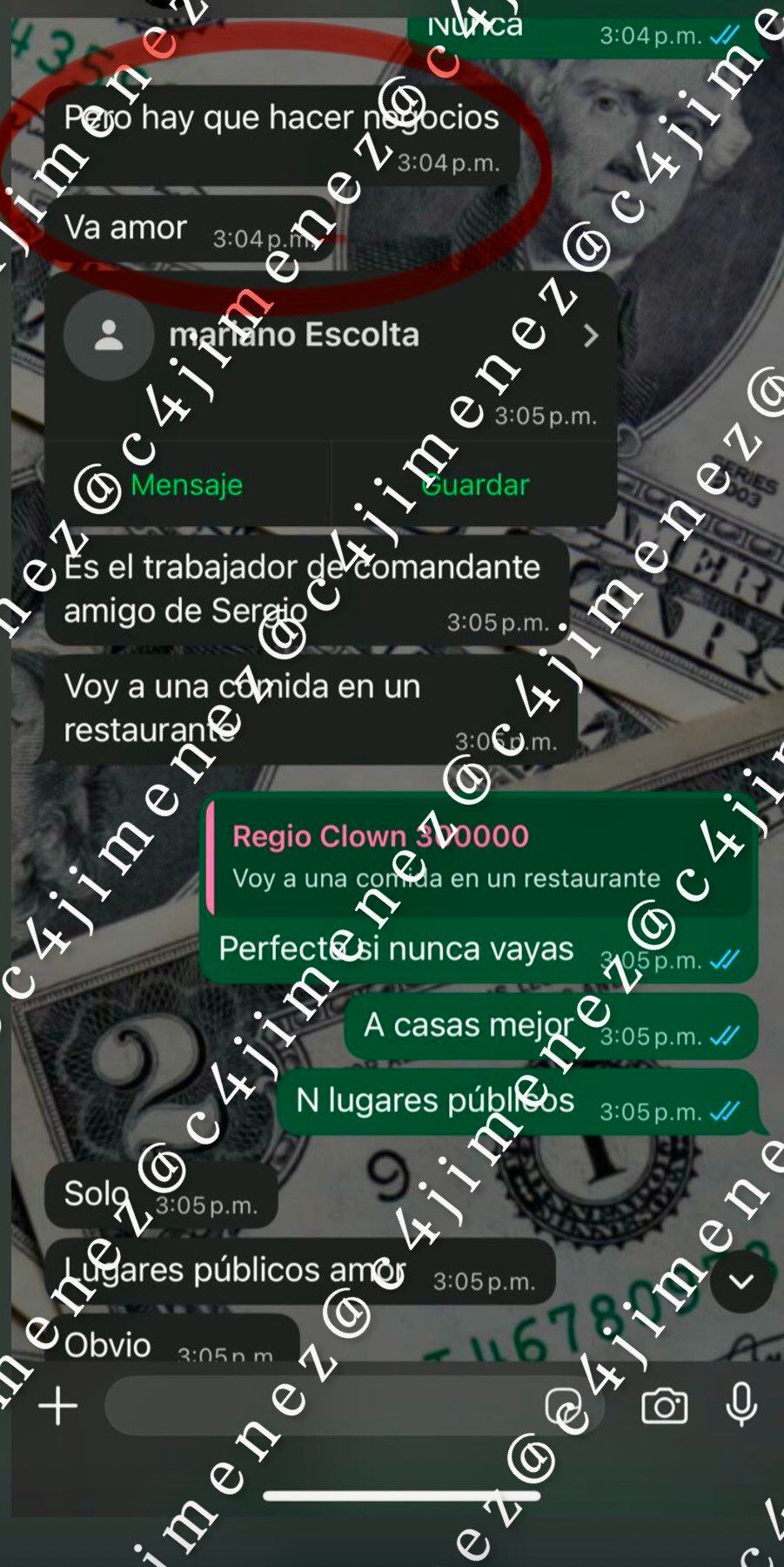 Conversación de Regio Clown. (X/@c4jimenez)