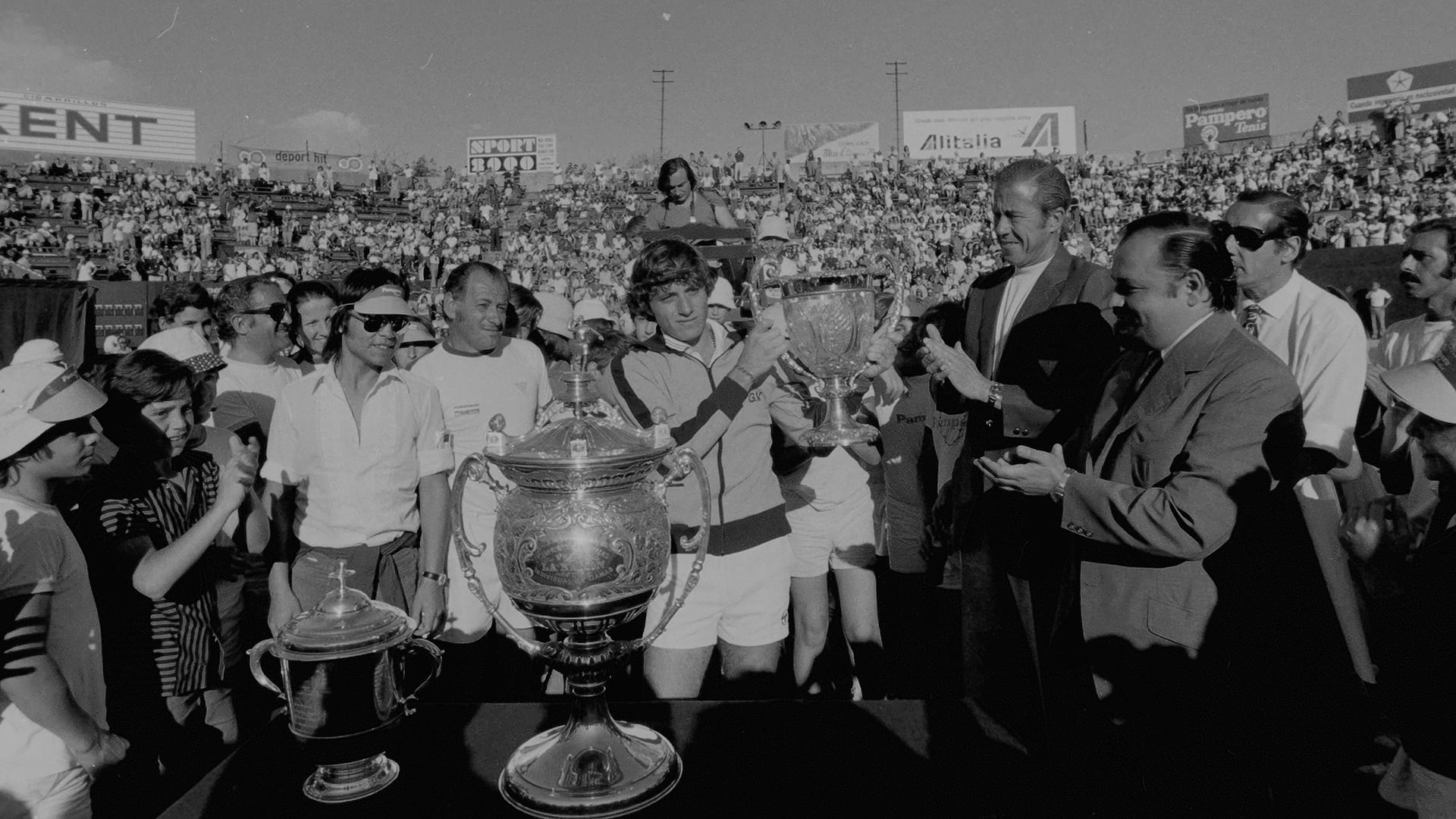 Guillermo Vilas el día que le ganó a Björn Borg en la final del Abierto de la República en 1973 (Fuente: BALTC)