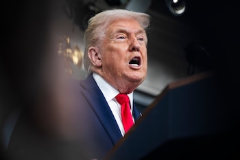 El presidente de Estados Unidos, Donald Trump, ofrece una conferencia de prensa con periodistas en la Casa Blanca en Washington, DC, EE.UU., el 20 de enero de 2025. EFE/EPA/JIM LO SCALZO