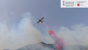 Extinguido el incendio de Llutxent iniciado el viernes desde una planta de biomasa y pasó a terreno forestal