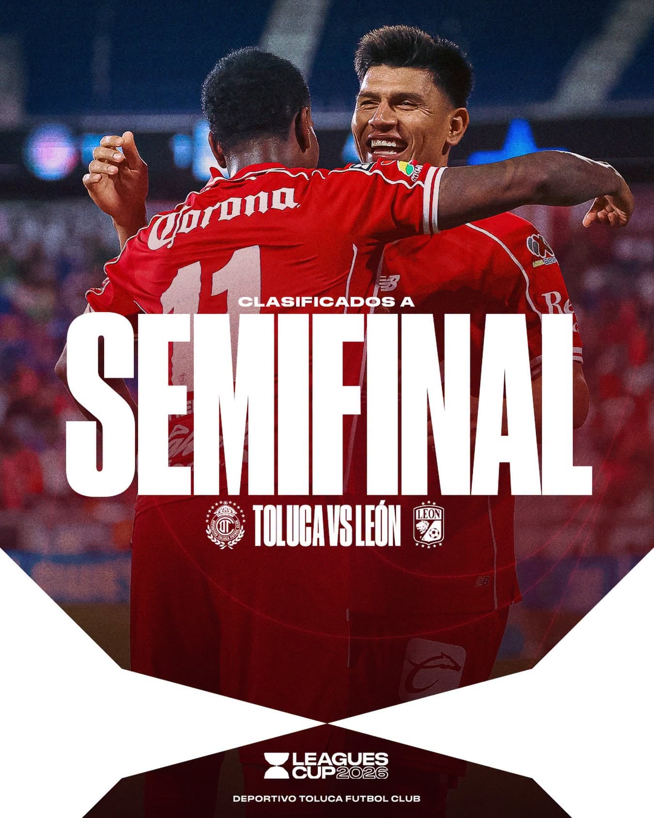 Toluca se enfrentará a León en la Leagues Cup (Toluca FC/FB)