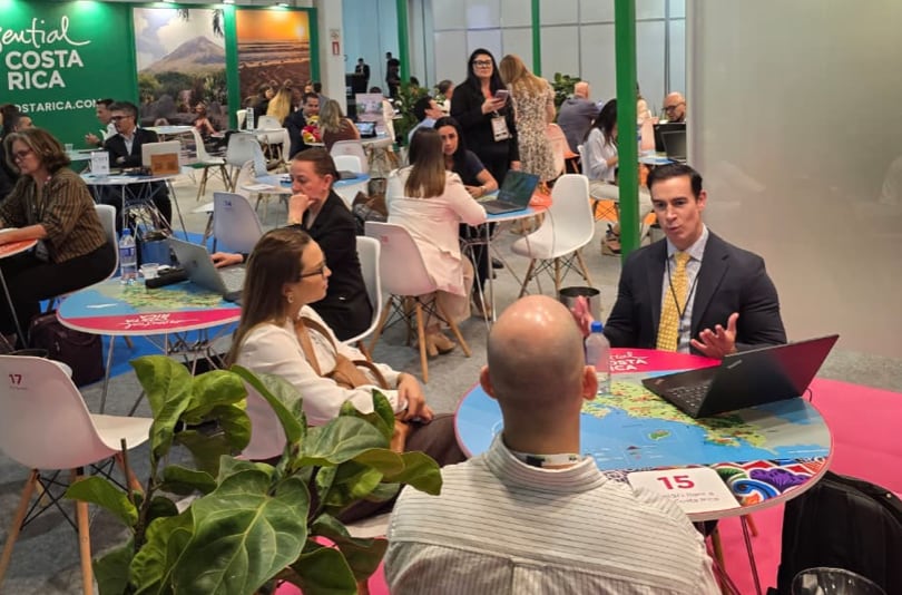 La estrategia de Costa Rica en la WTM LATAM 2026 incluyó 40 reuniones estratégicas para fortalecer alianzas, conectividad y promoción del destino. Cortesía: ICT