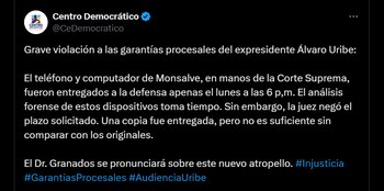 Pronunciamiento del partido Centro Democrático