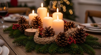 Elementos naturales como piñas, cítricos