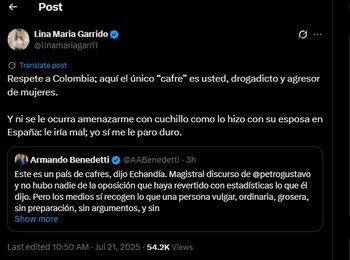 Lina Garrido le contestó a