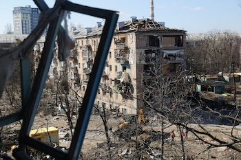 A residential building damaged by