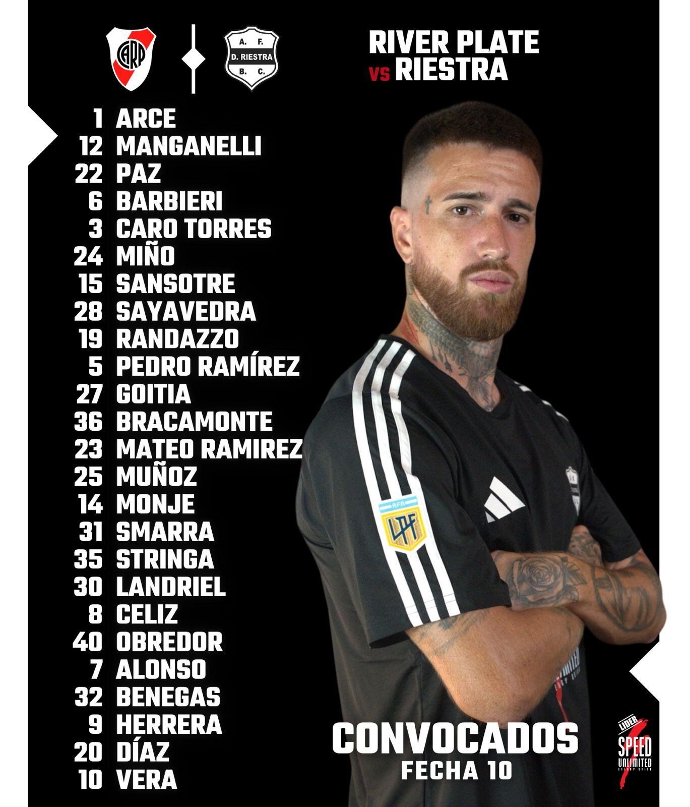 Los convocados en el Malevo para jugar en el Monumental (@PrensaRiestra)
