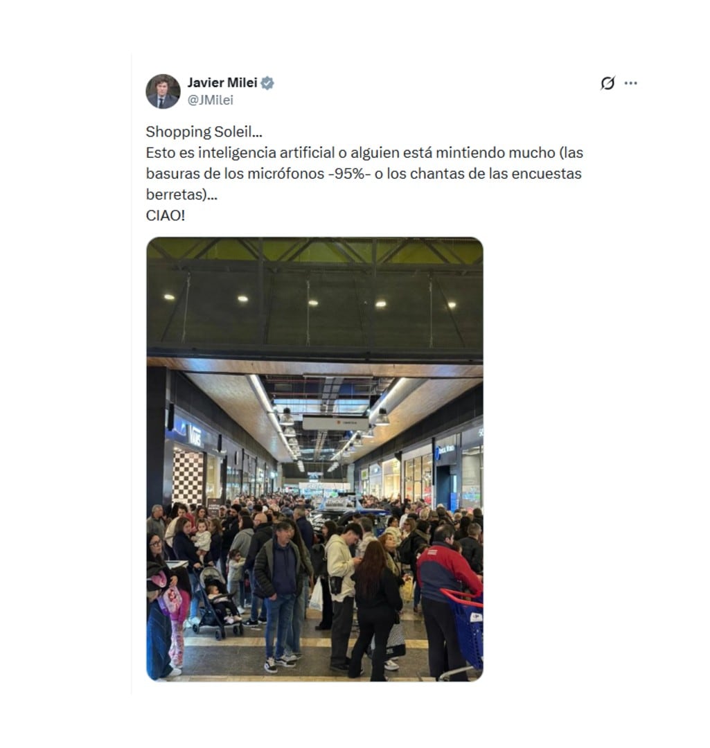 El mensaje de Javier Milei en X