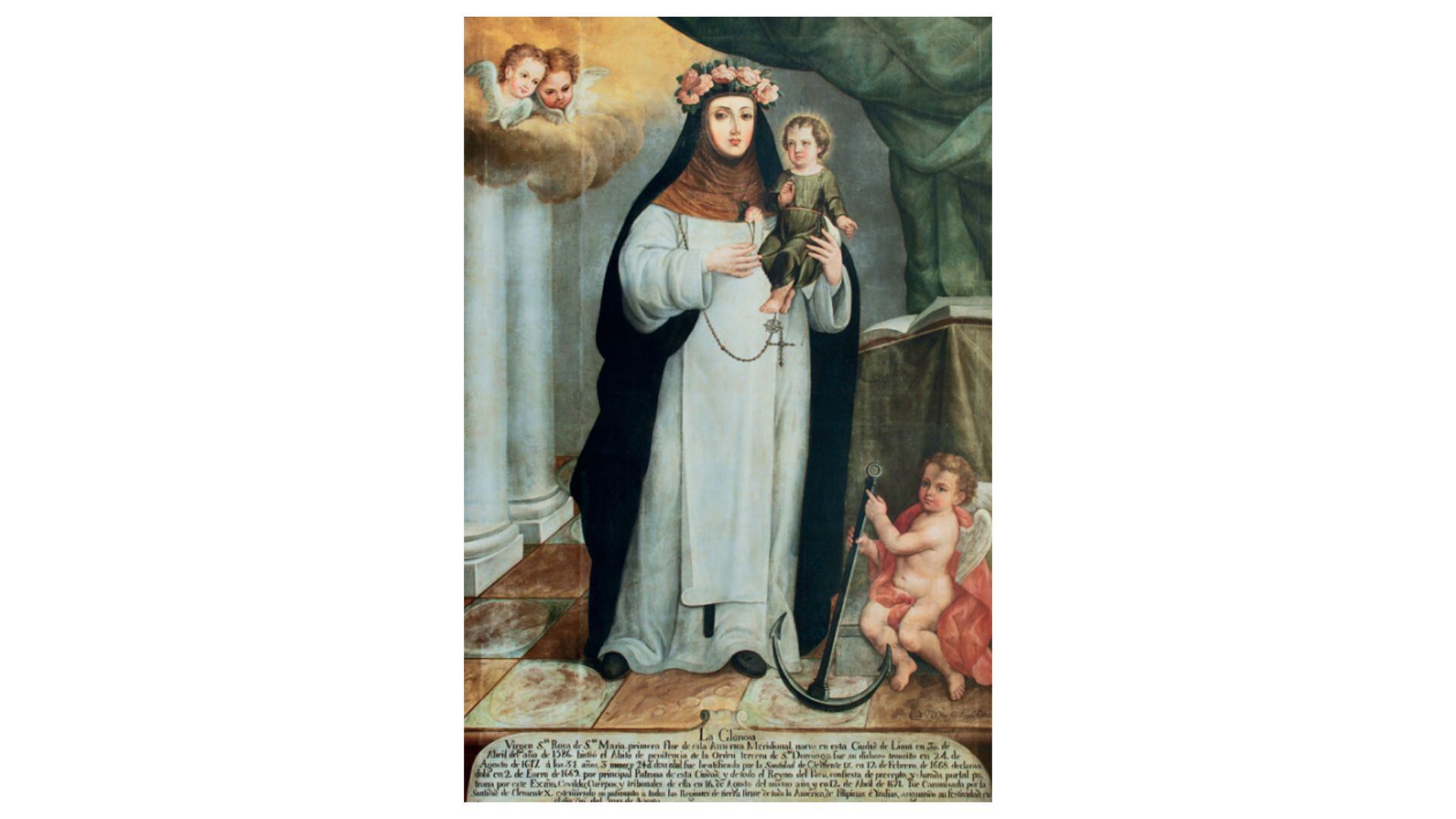 Retrato de Santa Rosa de Lima de Pedro José Díaz. Óleo sobre lienzo. Museo Nacional de Arqueología, Antropología e Historia del Perú. (Foto: Anthony Holguín Valdez)