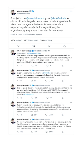 Los mensajes de De Pedro