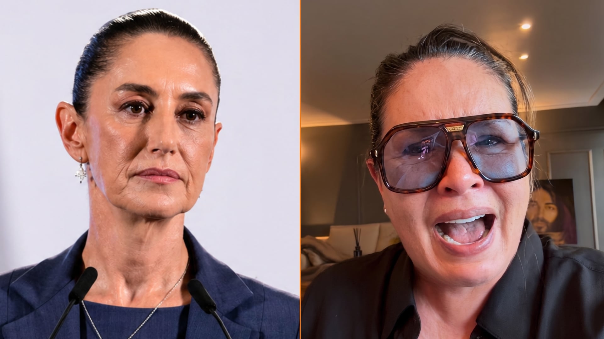Yolanda Andrade hace un llamado a Claudia Sheinbaum para que se actúe ante la creciente ola de violencia que azota el estado de Sinaloa. (Claudia Sheinbaum, Facebook / Yolanda Andrade, Instagram)