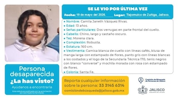 Camila, de 13 años, desapareció en Jalisco, habría sido engañada por falsa oferta de trabajo