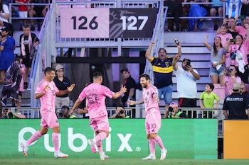 La celebración de Lionel Messi