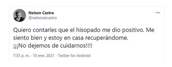 El tuit de Nelson Castro