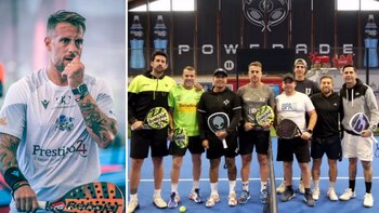 Germán Denis practica pádel después