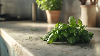 Albahaca fresca, una planta aromática