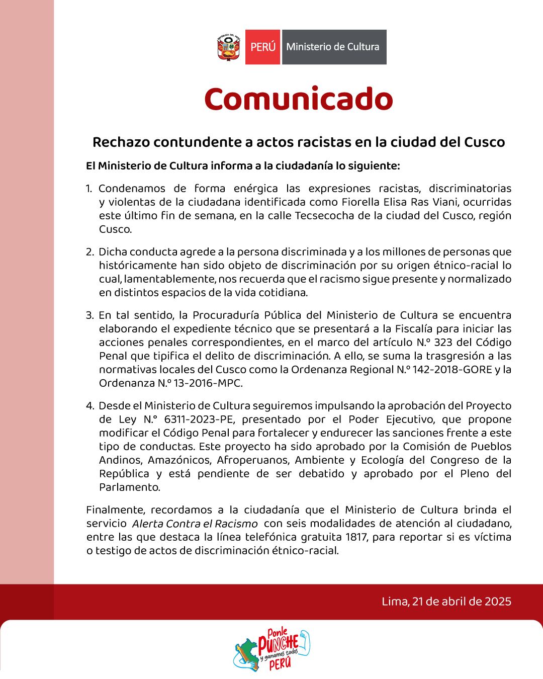 Foto: Ministerio de Cultura / X
