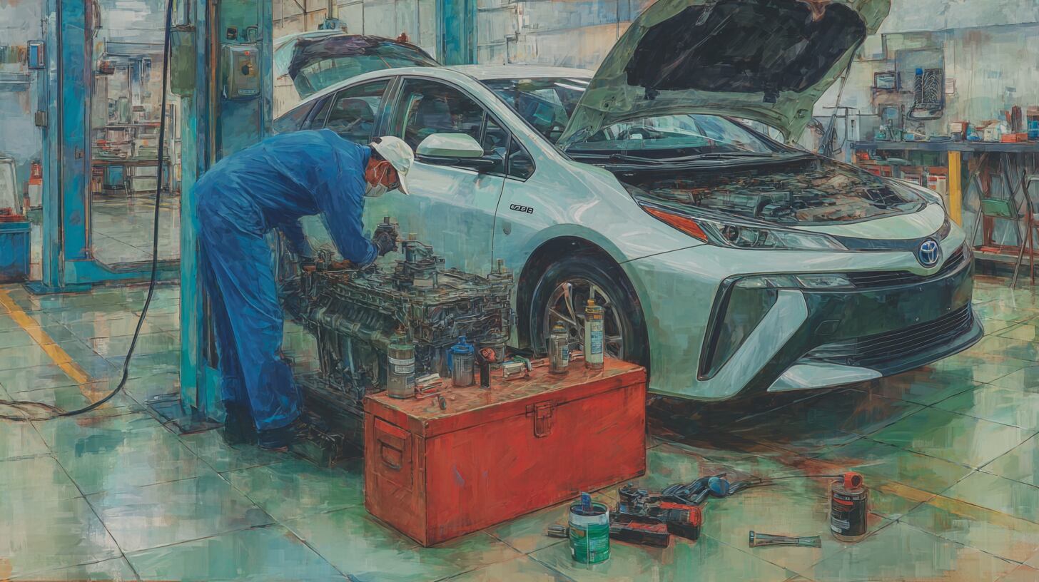 Un técnico revisa la batería de un carro híbrido en un taller especializado, mostrando la complejidad y cuidado que requiere este componente clave - crédito Imagen Ilustrativa Infobae