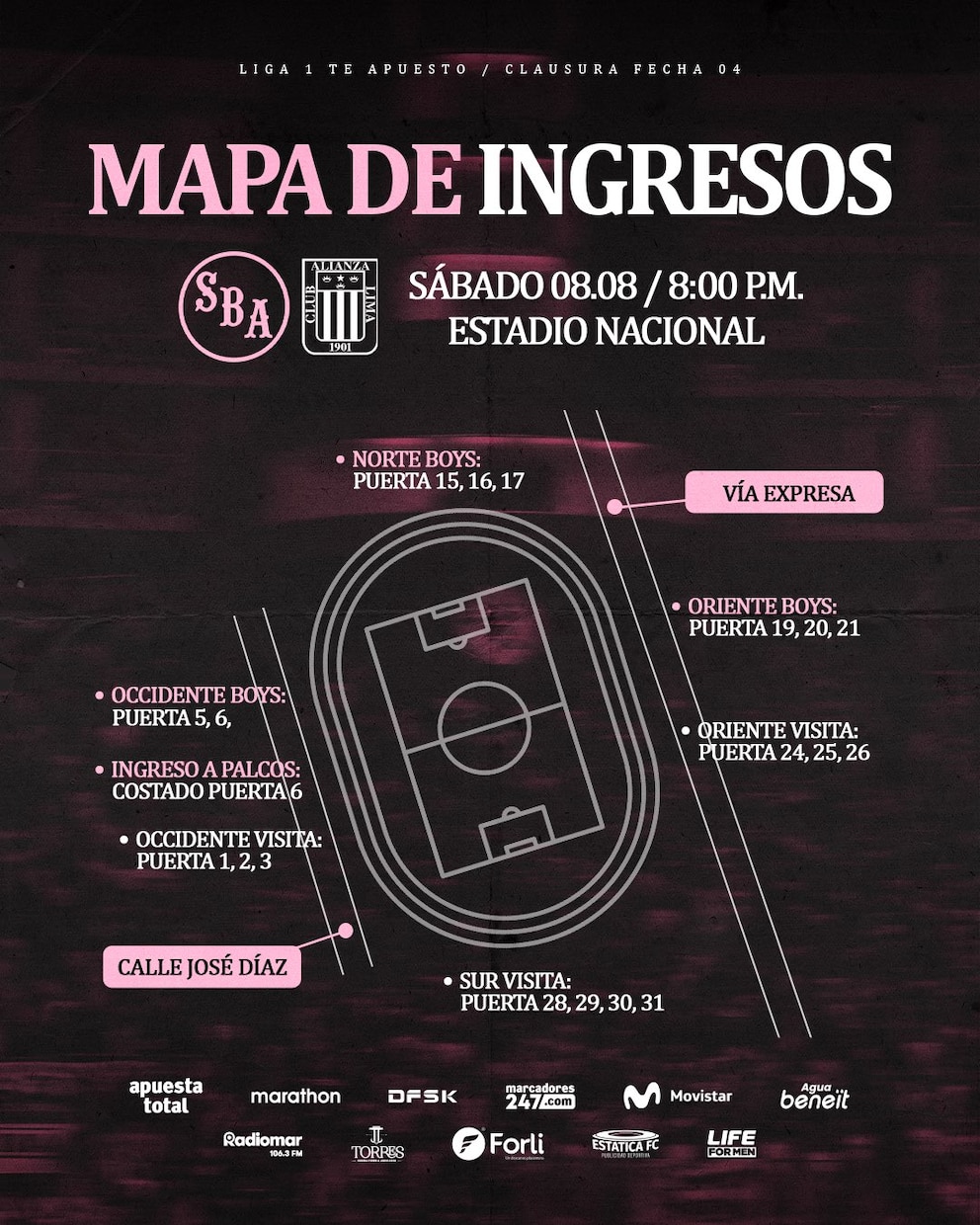 Estadio Nacional Access Map