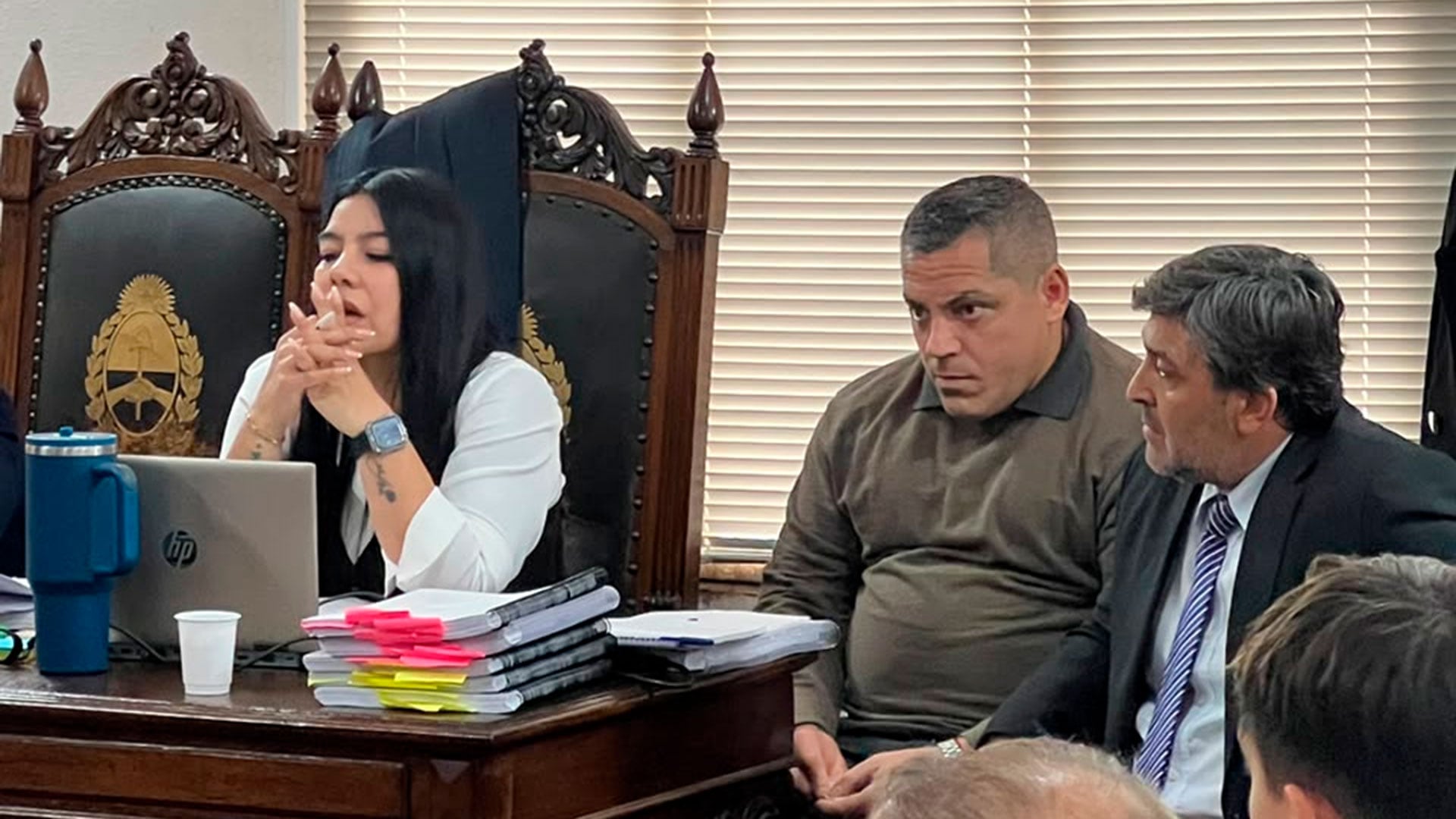 Maximiliano Cabaleyro, en la primera audiencia del juicio que se le sigue por el bloqueo a una empresa en 2021 (Foto: gentileza Diario El Norte)