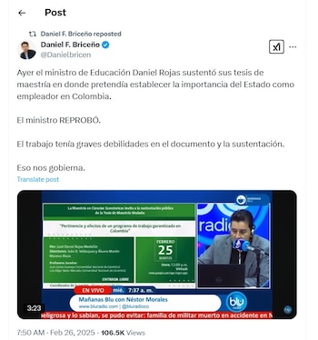 Daniel Briceño cuestionó la idoneidad