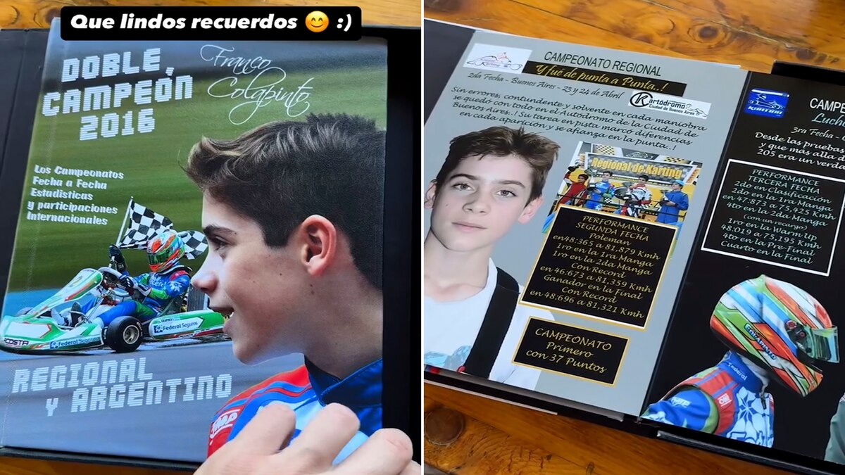 Franco Colapinto mostró recuerdos de su etapa como piloto de karting en Argentina: “Doble campeón”