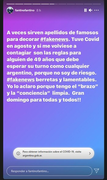 Alejandro Fantino desmintió haber sido