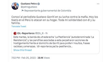 El presidente manifestó su solidaridad