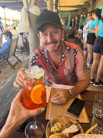 Benjamín y su pareja disfrutaron