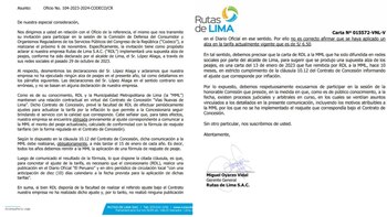 Rutas de Lima asegura que
