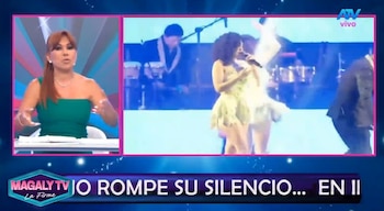 Magaly Medina deja entrever supuestas burlas tras polémica escena de integrantes de La Bella Luz sobre Naldy Saldaña. Captura: Magaly TV La Firme.