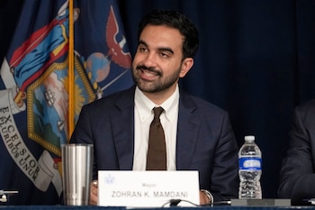 El alcalde de Nueva York Zohran Mamdani en un evento (AP foto/Yuki Iwamura)
