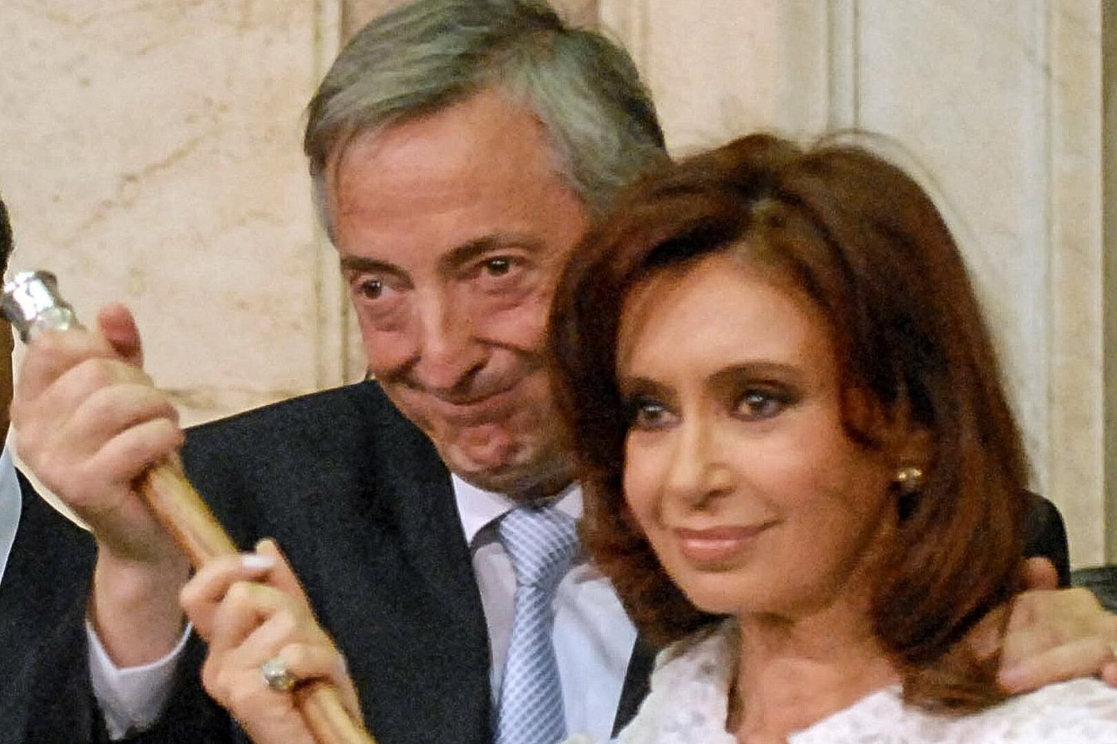 Asunción de CRistina Kirchner en diciembre de 2007, junto a Néstor Kirchner (NOTICIAS ARGENTINAS -MARCELO CAPECE)