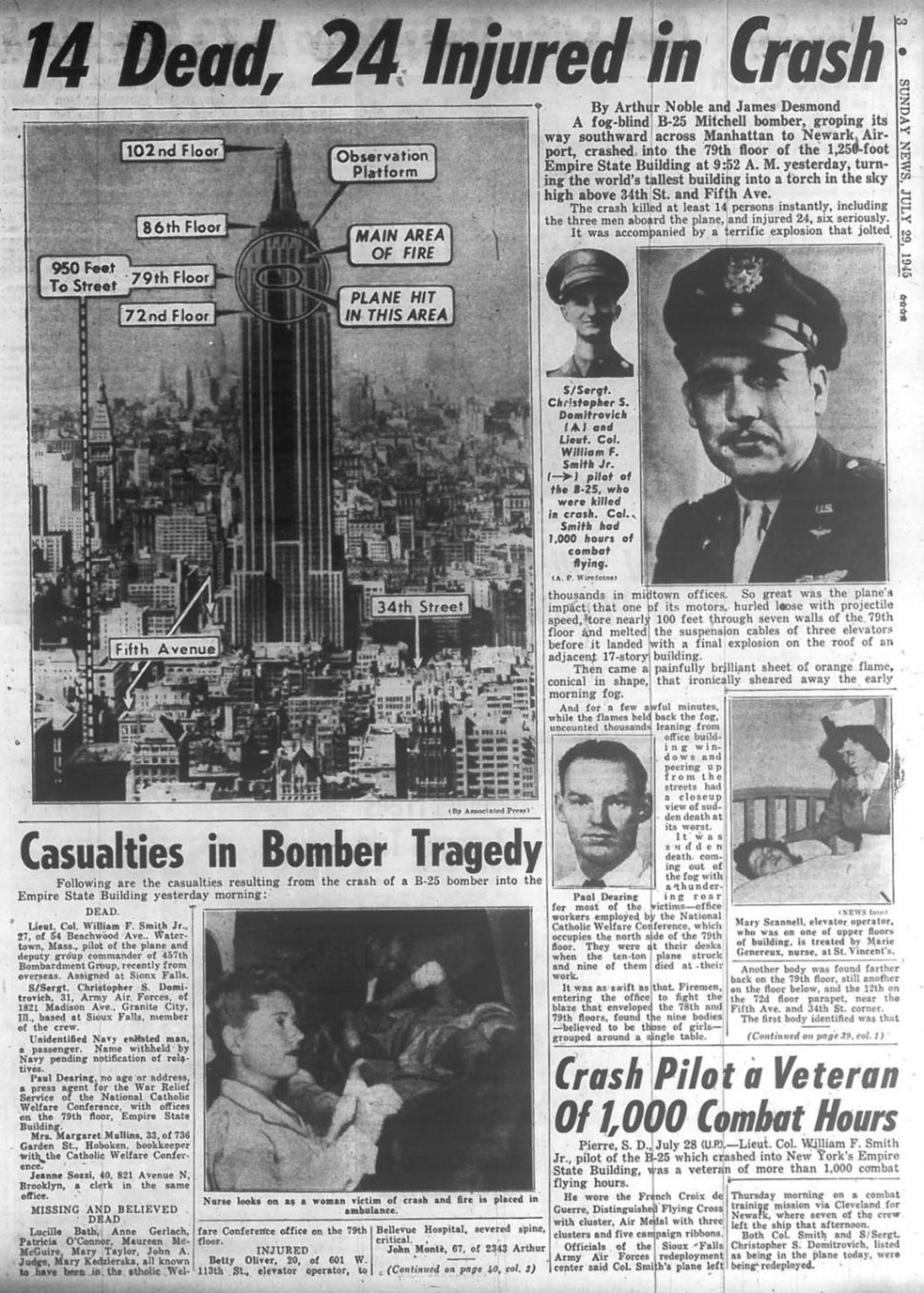El choque contra el Empire State en la prensa
