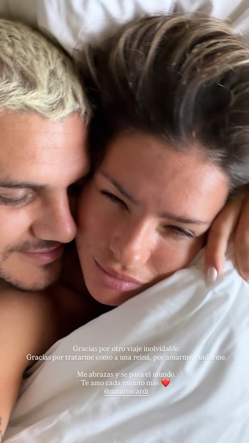 El romántico mensaje de la China Suárez a Mauro Icardi en medio de sus vacaciones en México: "Me abrazás y se para el mundo"