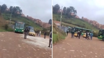 En video quedó fuerte enfrentamiento entre taxistas y funcionarios de Transmilenio